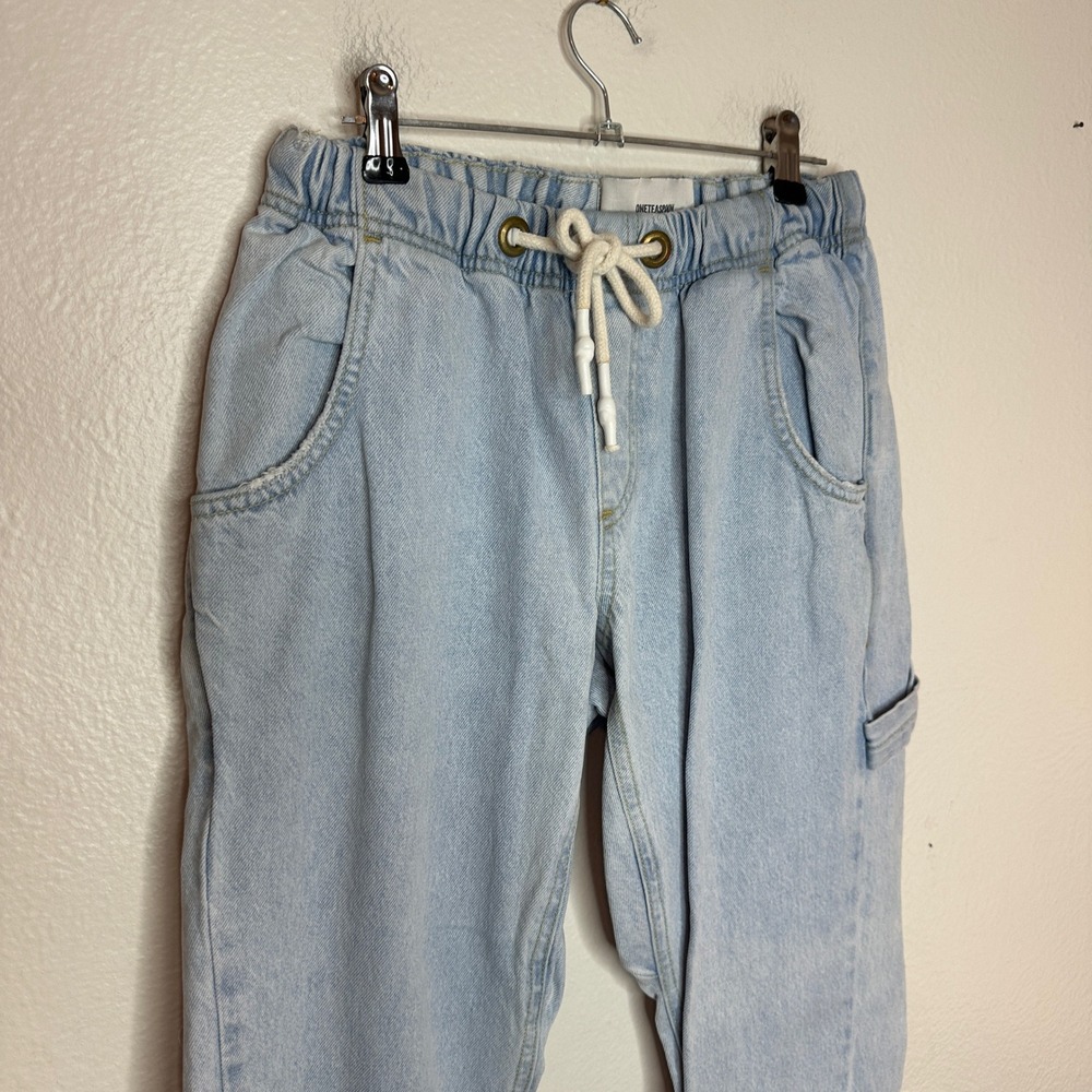 One Teaspoon Workwear Shabbies Drawstring Boyfriend Jeans Light Wash Denim XS - Picture 6 of 11